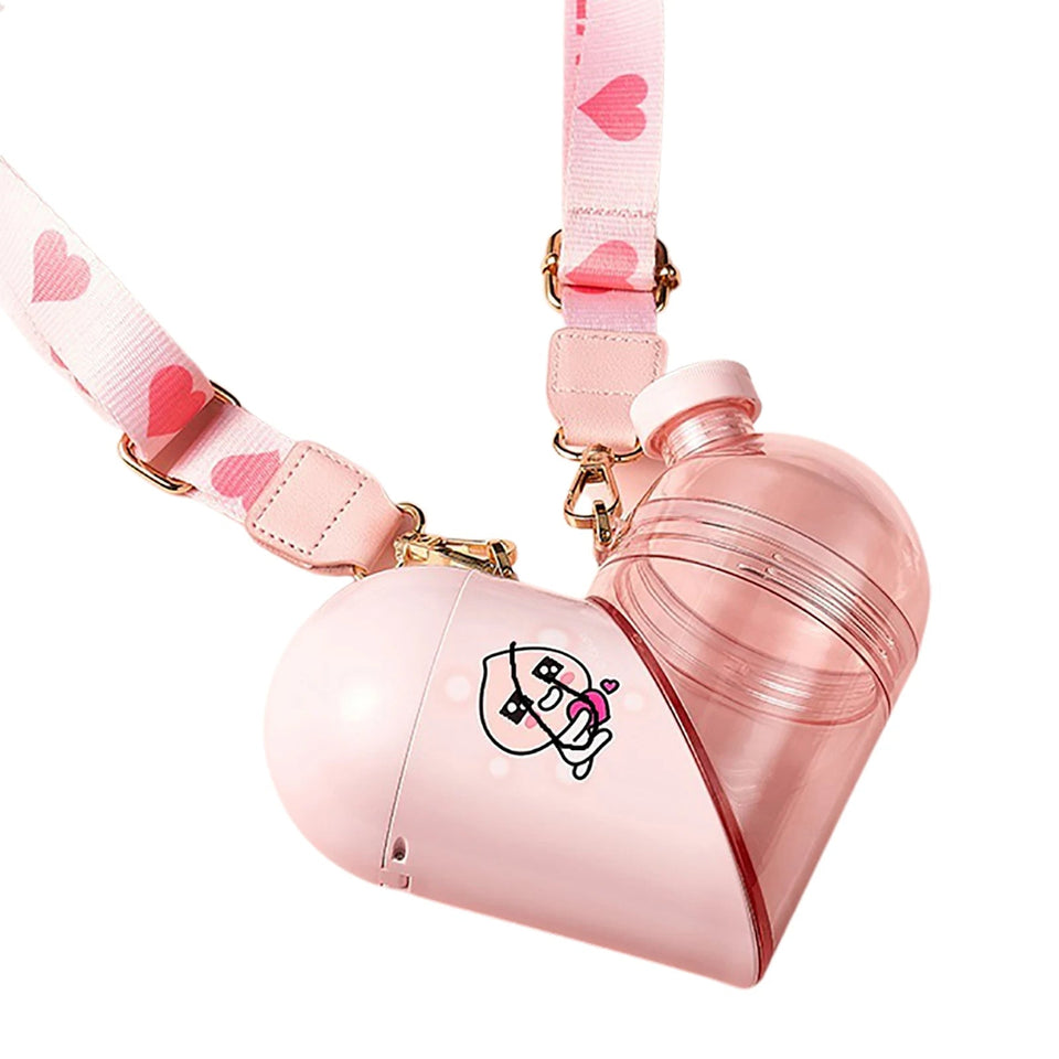 Love Cartoon Heart-Shaped Cup with Storage