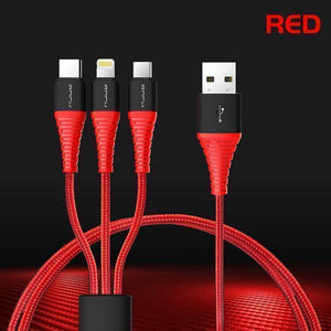 3 IN 1 Durable USB Fast Charging Cable