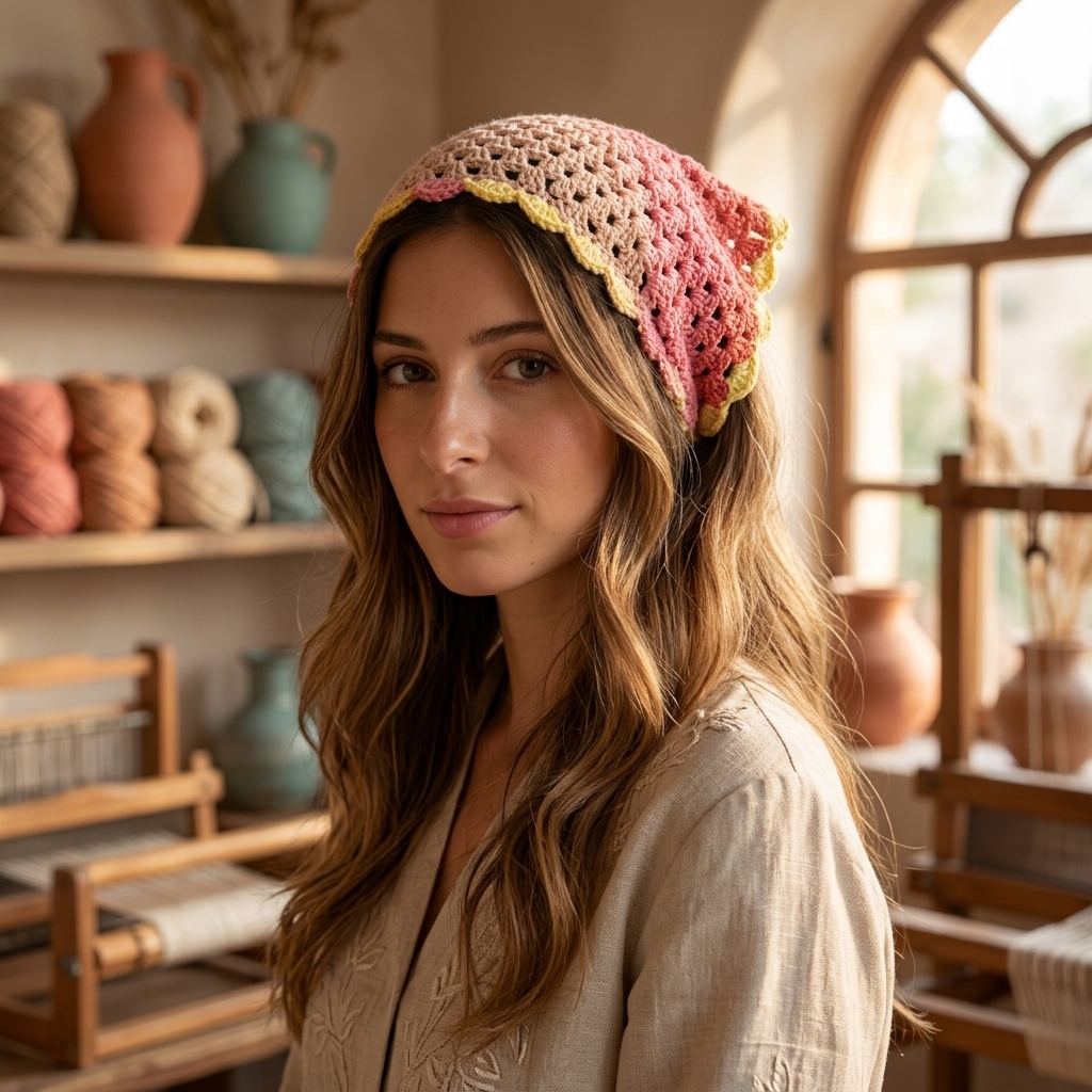 Granny Stitch Head Scarf