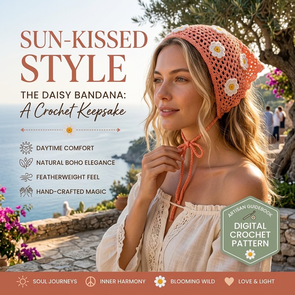 Daisy Boho Festival Hair Scarf