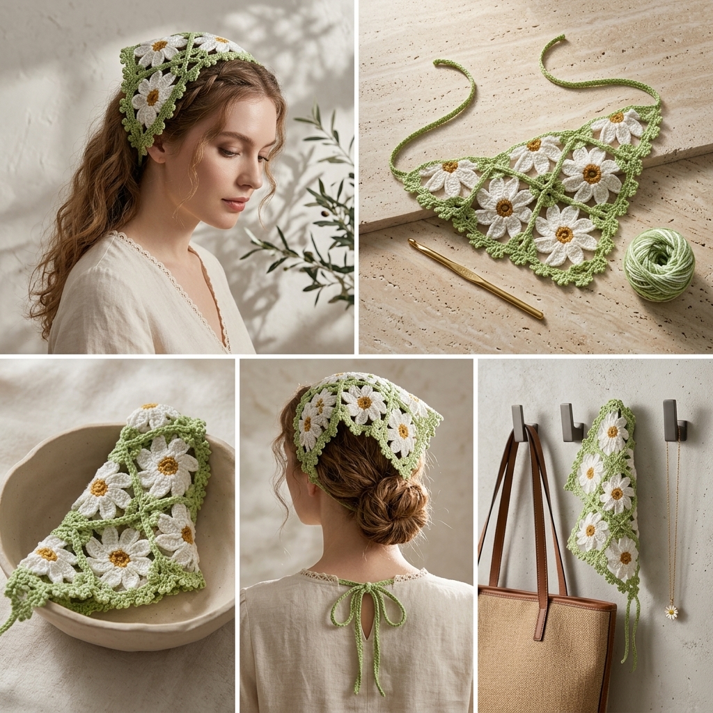 Daisy Cottagecore Hair Kerchief