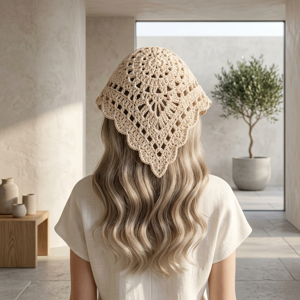 Pineapple Lace Head Scarf