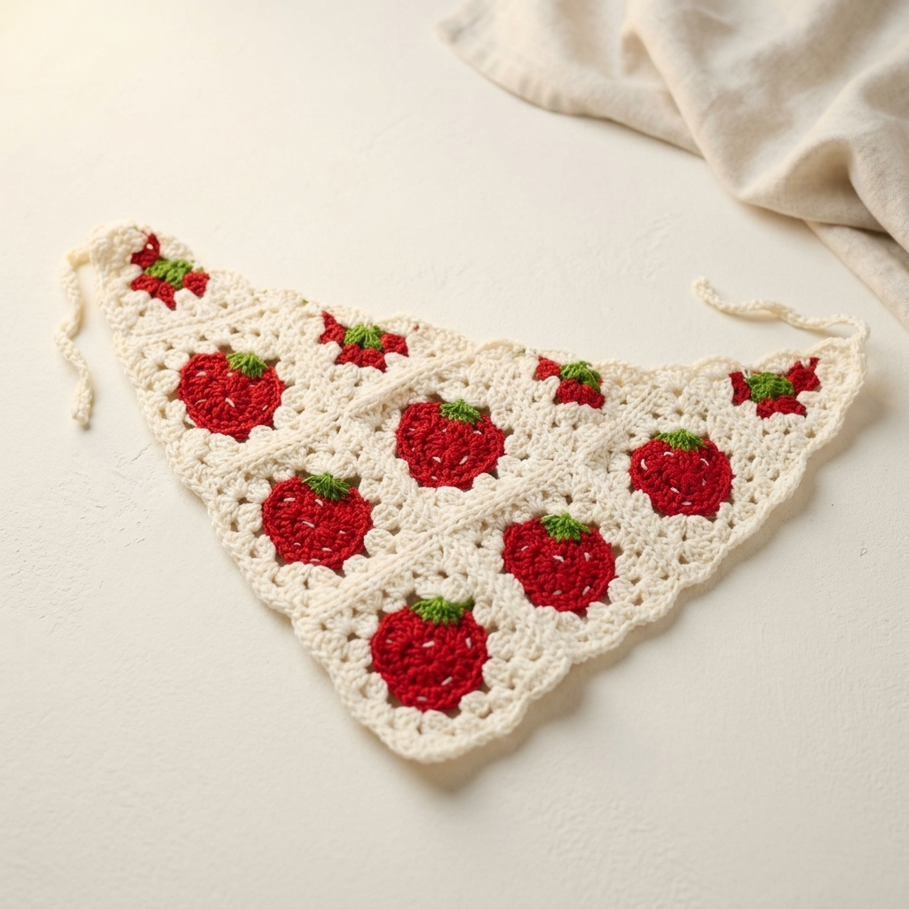 Strawberry Motif Summer Bandana