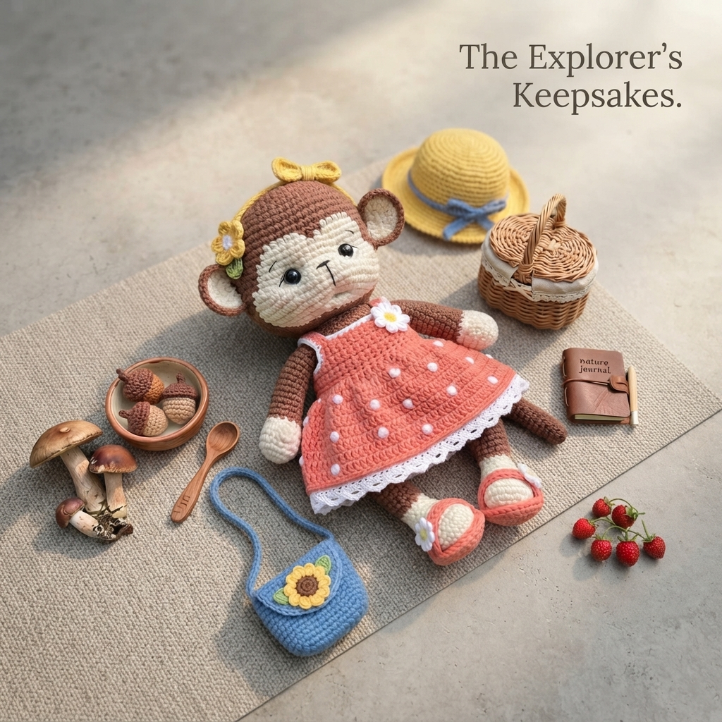 Whimsical Monkey Keychain | PDF Crochet Guide