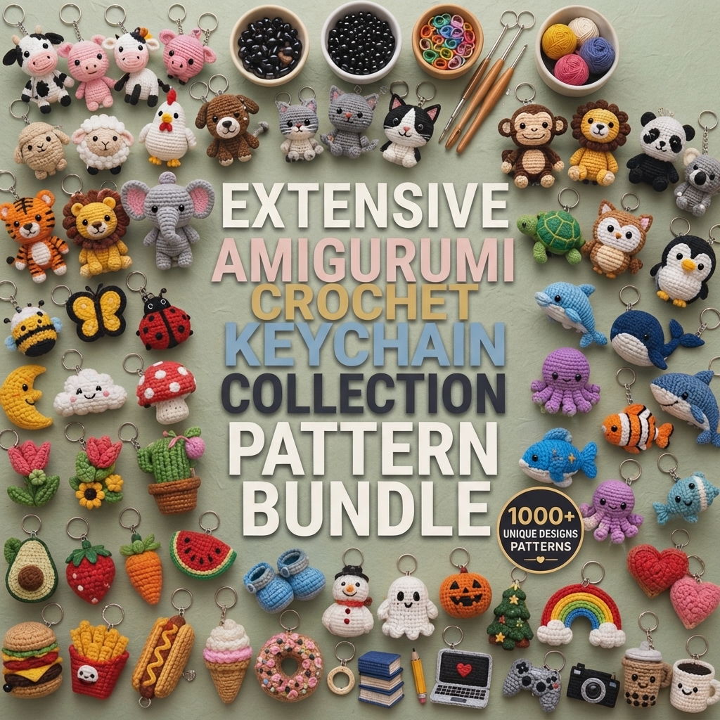 1000+ Adorable Keychain Patterns | Crochet PDF Set