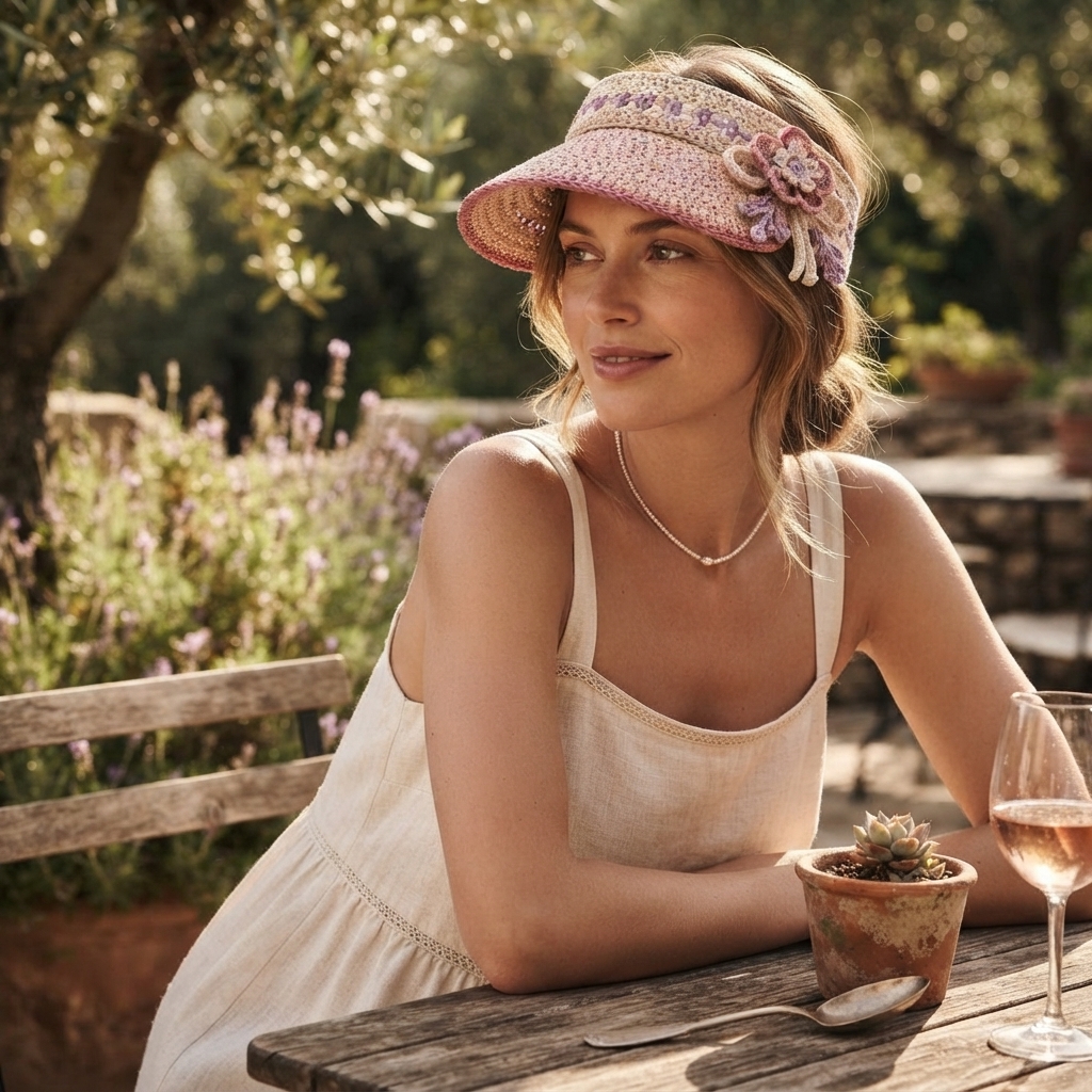 This Floral Visor Carries the Warmth of Summer in Every Stitch